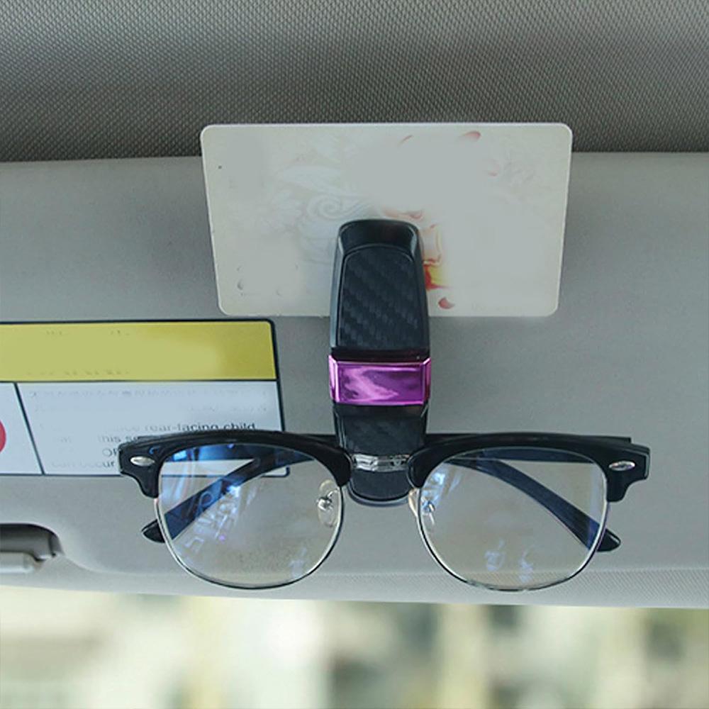 180 Degrees Car Sunglasses Holder,Sunglasses Eyeglasses Mount with Ticket Card Clip, Rotatable Clip Car Sun Visor Accessories