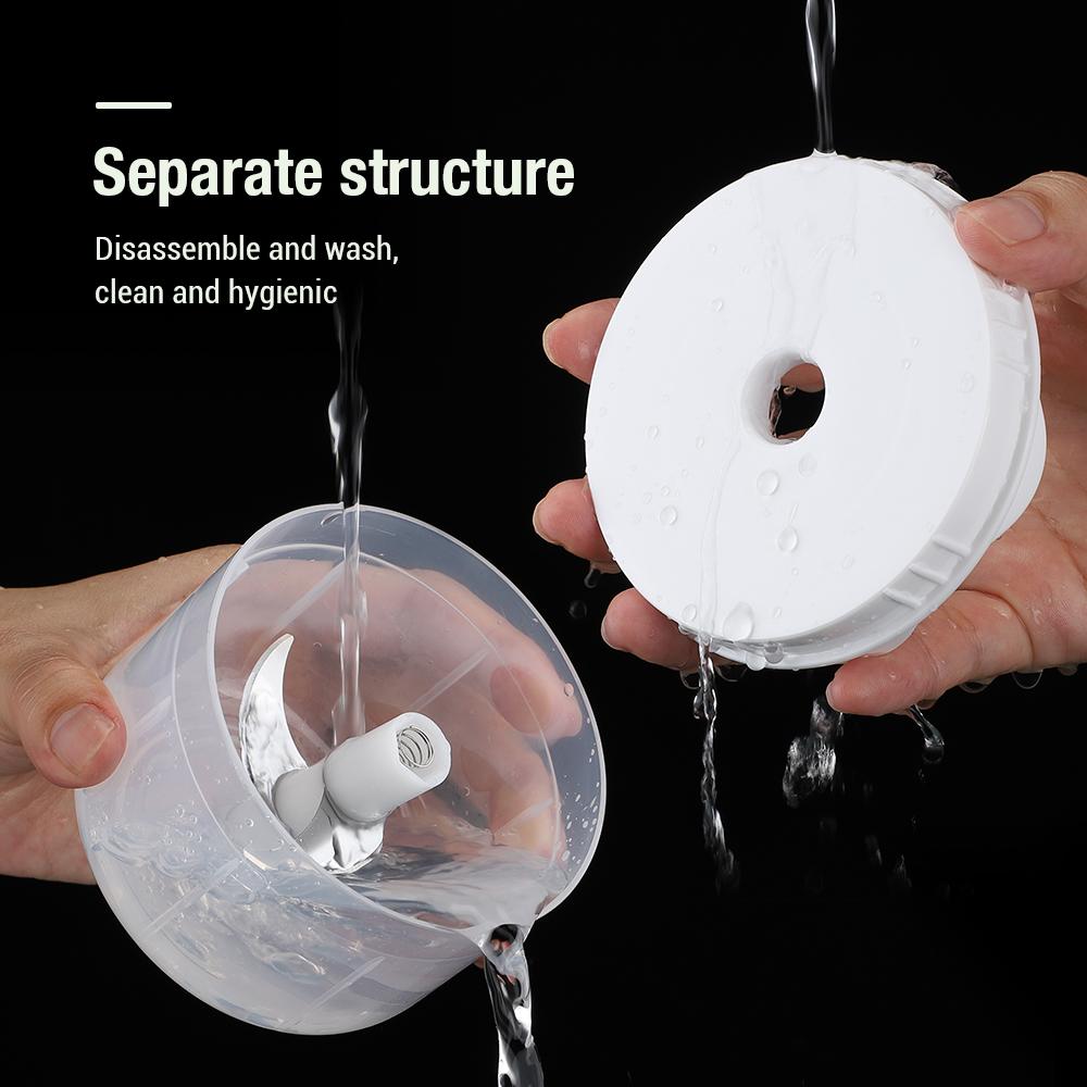 Mini picadora eléctrica de ajo, picadora de carne USB, máquina machacadora de ajo, triturador de verduras de jengibre triturado resistente y duradero, utensilios de cocina