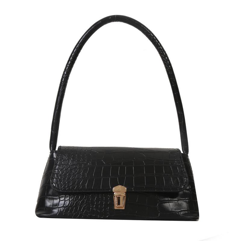

Small Underarm Bag For Women 2023 Winter New Street Fashion Pu Shoulder Bag Crocodile Pattern Bag White чёрный
