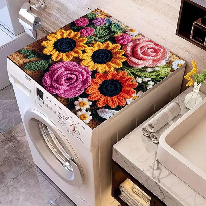 

Пылезащитный 3D-коврик с диатомовой грязью и цветком, водонепроницаемый и впитывающий, противоскользящий коврик для стиральной машины или прикроватного столика 40x50cm (Crystal Velvet)