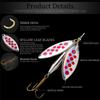 FTK 23G/10,5cm 1PCS-5PCS Esca da pesca con cucchiaio Due paillettes Esca dura in metallo con paillettes Doppio tweeter Attrezzatura da pesca