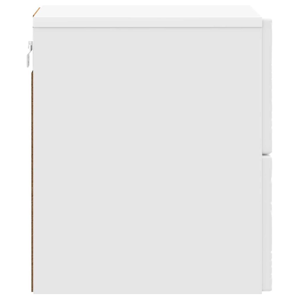 Wall Mounted Nightstand High Gloss White 34.5 x 33 x 40 cm