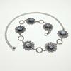 Lightweight Metal Chain Belt with Stone Accent Handcraft Bohemian Accessory Waist Cincher Band for Beach Parties