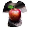 Apple Fruit 3D Print Kids Short Sleeve Tee Round Neck Daily Weekend Outdoor Gathering Casual Top