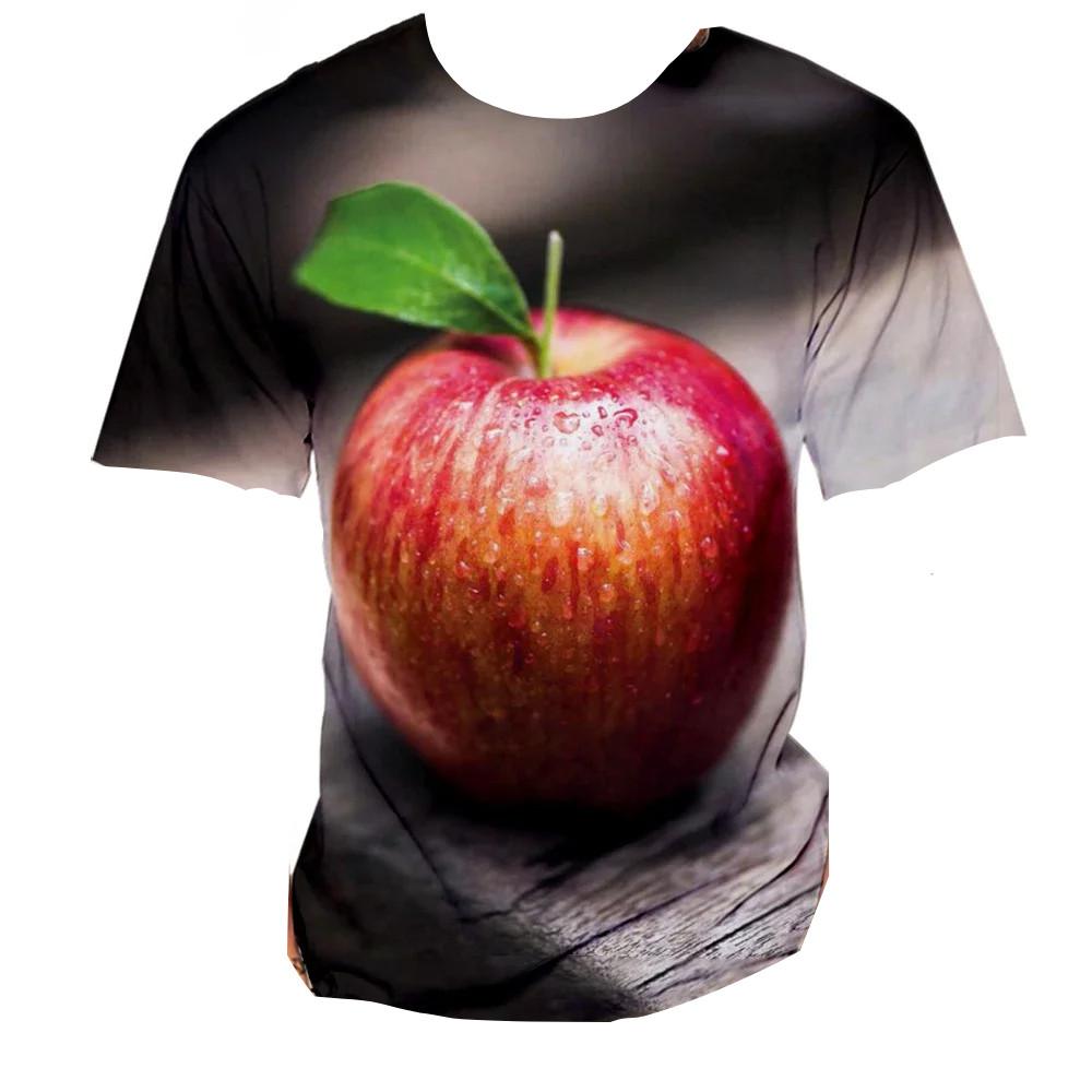 Apple Fruit 3D Print Kids Short Sleeve Tee Round Neck Daily Weekend Outdoor Gathering Casual Top