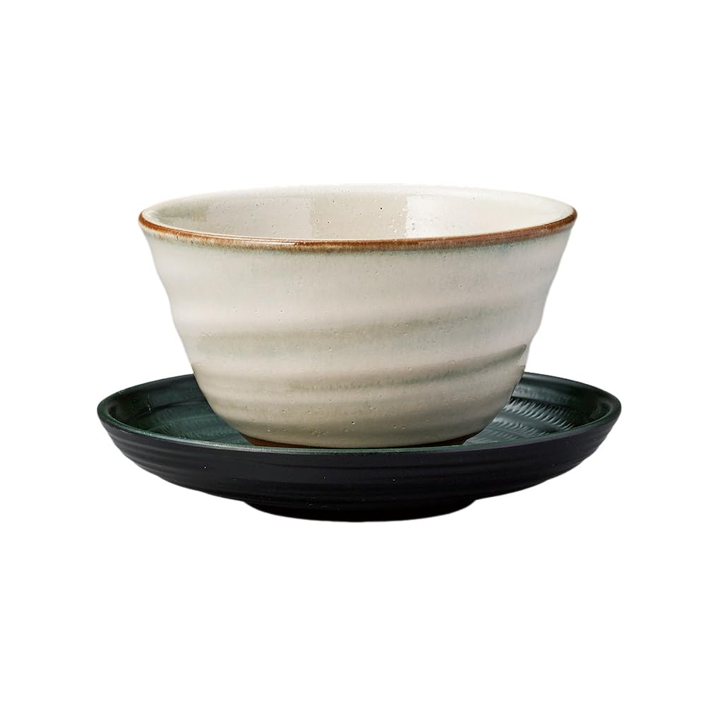 Ippuku X White Unofu Ceramic Bowl with Matcha Cafe Mino Made In Japan Ale-net Bowl, Teacup, 11.3 7.2 Cm, Tray, Bowl, Bowl, Ware,