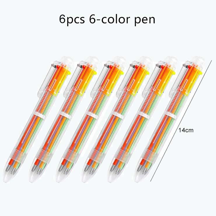 1/3/6pcs Transparent Cartoon Ballpoint Pen 6color Educational School&Office Supplies Creative Cute Colorful Swivel Supplies TMZ