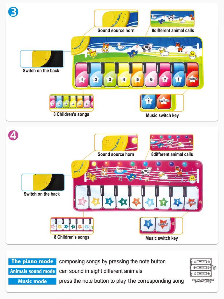 Children's Interactive Digital Dance Mat - Multifunctional Educational and Musical Toy