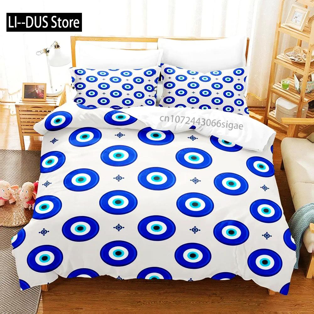 Hip Hop Turkish Evil Eye Bedding Set Single Twin Full Queen King Size Aldult Boys Man Bedroom Duvet Covers Sheet Set