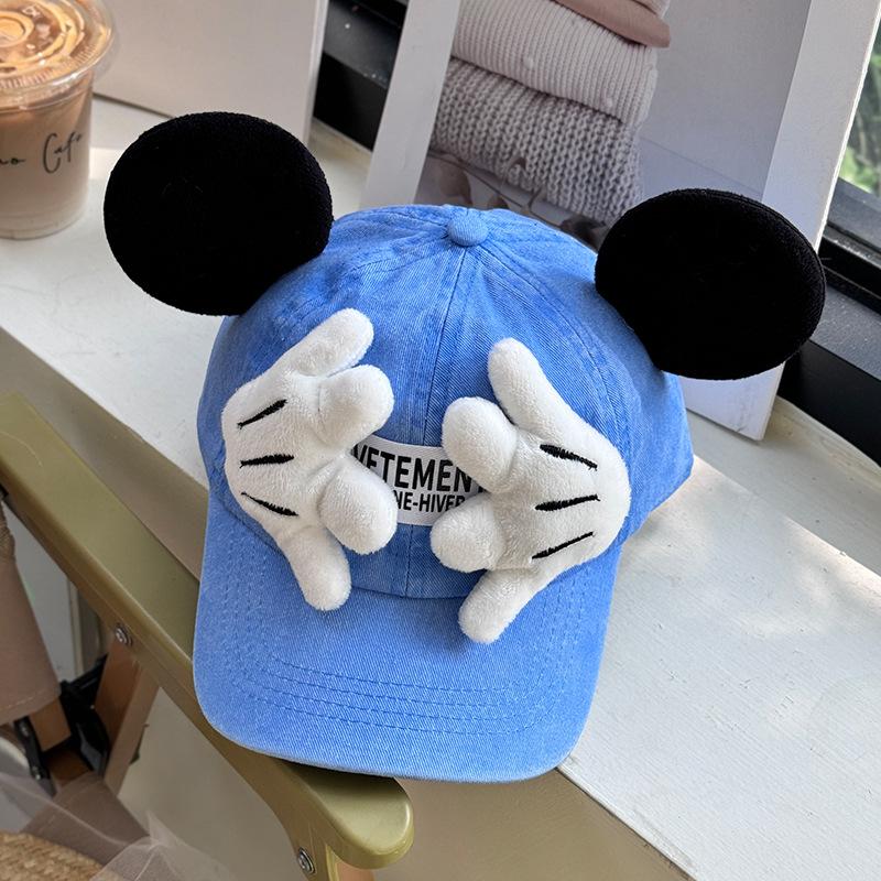 Original homemade cartoon cover face Mickey parent-child baseball cap polished cotton children's cap outdoor outing hat