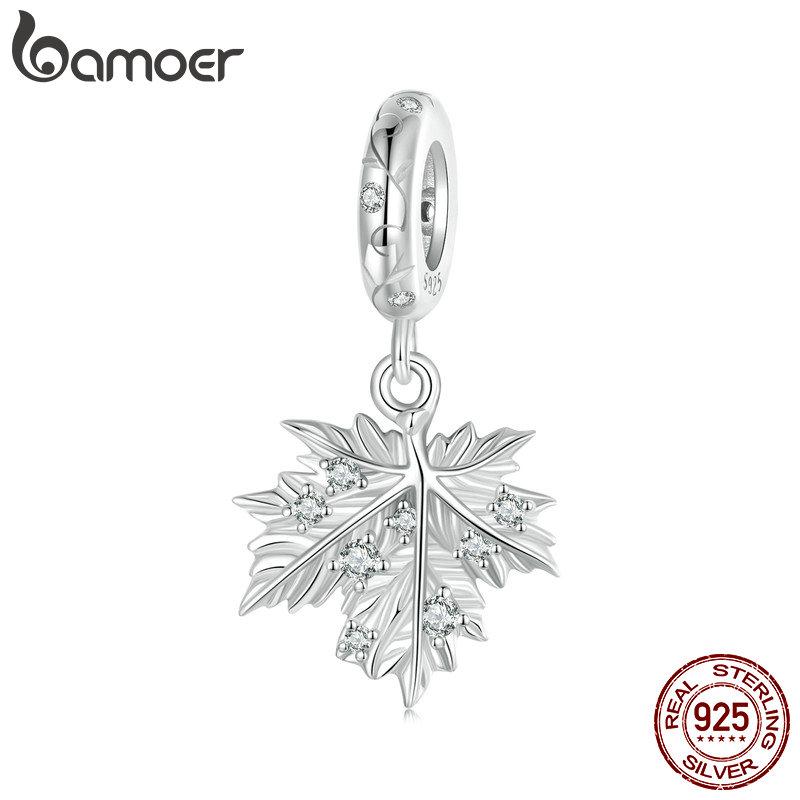 

BAMOER Стерлингового Серебра 925 пробы Любовь Гинкго Лист Кулон Гинкго Бабочка Шарм подходит Браслет Ювелирные Изделия DIY Для Женщин Модные Ювелирные Изделия 23*12mm