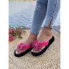 Women's Slip-On Rhinestone Sandals - Sparkling Toe Strap, Slip-Resistant EVA Sole - Pink Formal & Casual Shoes for Parties