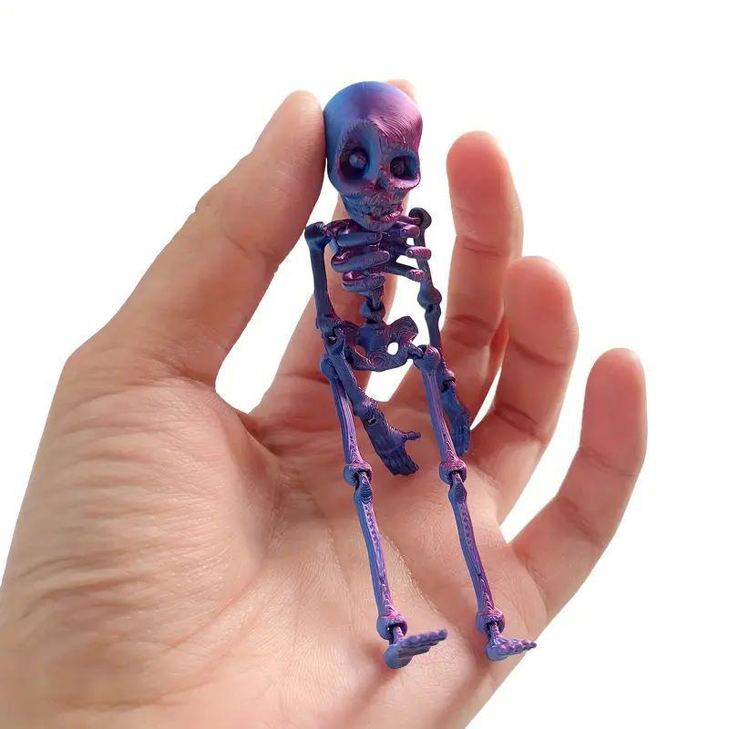 3D Printed Magnetic Skeleton Coloful Realistic Movable Skeleton Magnet For Fridge Articulated Magnetic Refrigerator Sticker