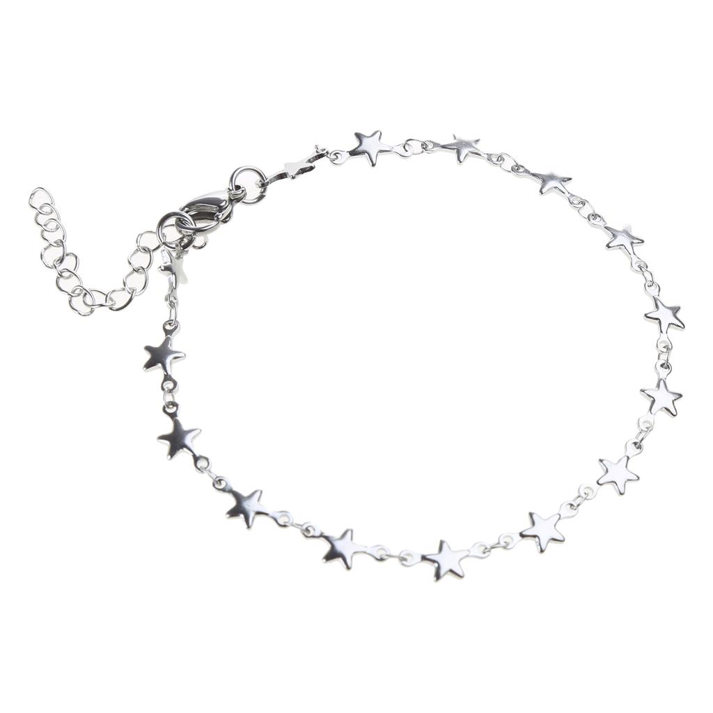 Fashion Five-Pointed Star Bracelet Simple Bangle Adjustable Link Chain Bracelet Jewelry Gift for Birthday Christmas