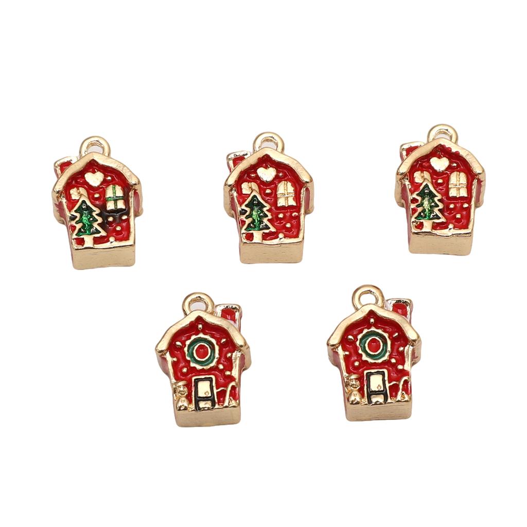 Christmas Series Pendant Alloy Mini Hand-Painted Snowman Apple Charms For DIY Handmade Necklaces Jewelry Making