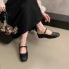 Inner heightening platform silver single shoes bag head half slippers women wear sandals Mary Jane shoes