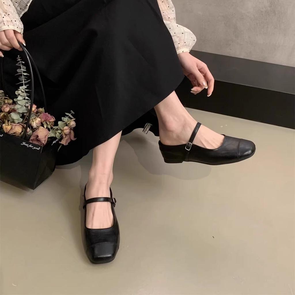 Inner heightening platform silver single shoes bag head half slippers women wear sandals Mary Jane shoes