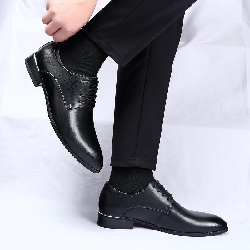 Brand Men's Pointed toe leather Shoes Office Shoes Men Flats Leather wedding banquet Loafers Comfortable Business Shoes Zapatos