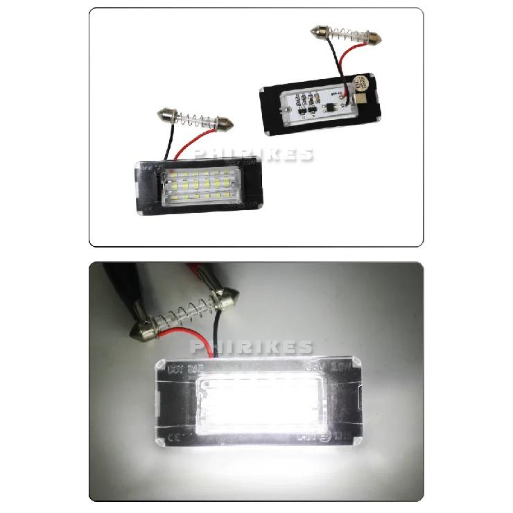 For Mini Cooper R56 R57 R58 R59 R50 R52 R53 LED License Plate Light 2PCS White Car Number Lamp Error Free OEM#:51132756227