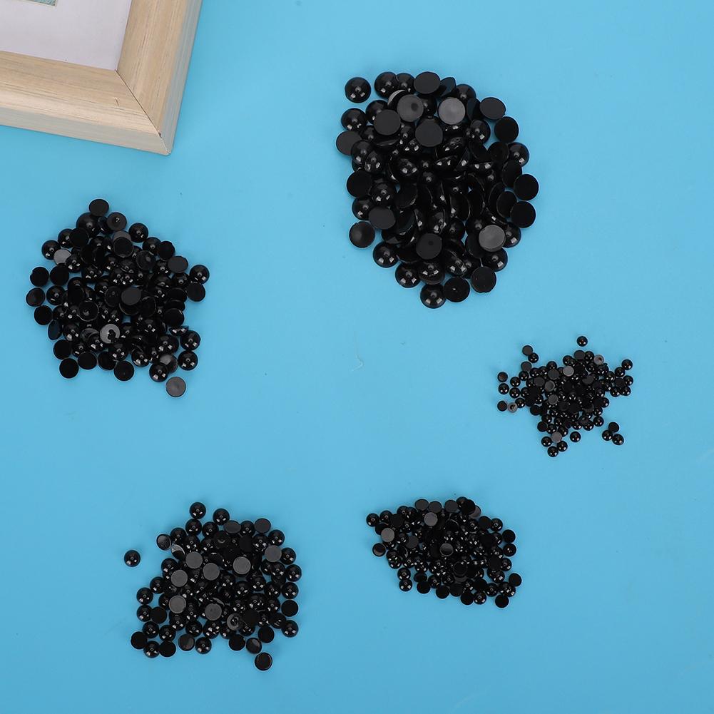 500pcs DIY Artificial Animal Eyes Black Flat Bottom Domed Sewing Crafting Buttons for Doll Kid Toys 