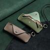 Retro PU Leather Glasses Bag with Lanyard Portable Sunglasses Box Storage Bag Anti Pressure Protective Cover for Men Women