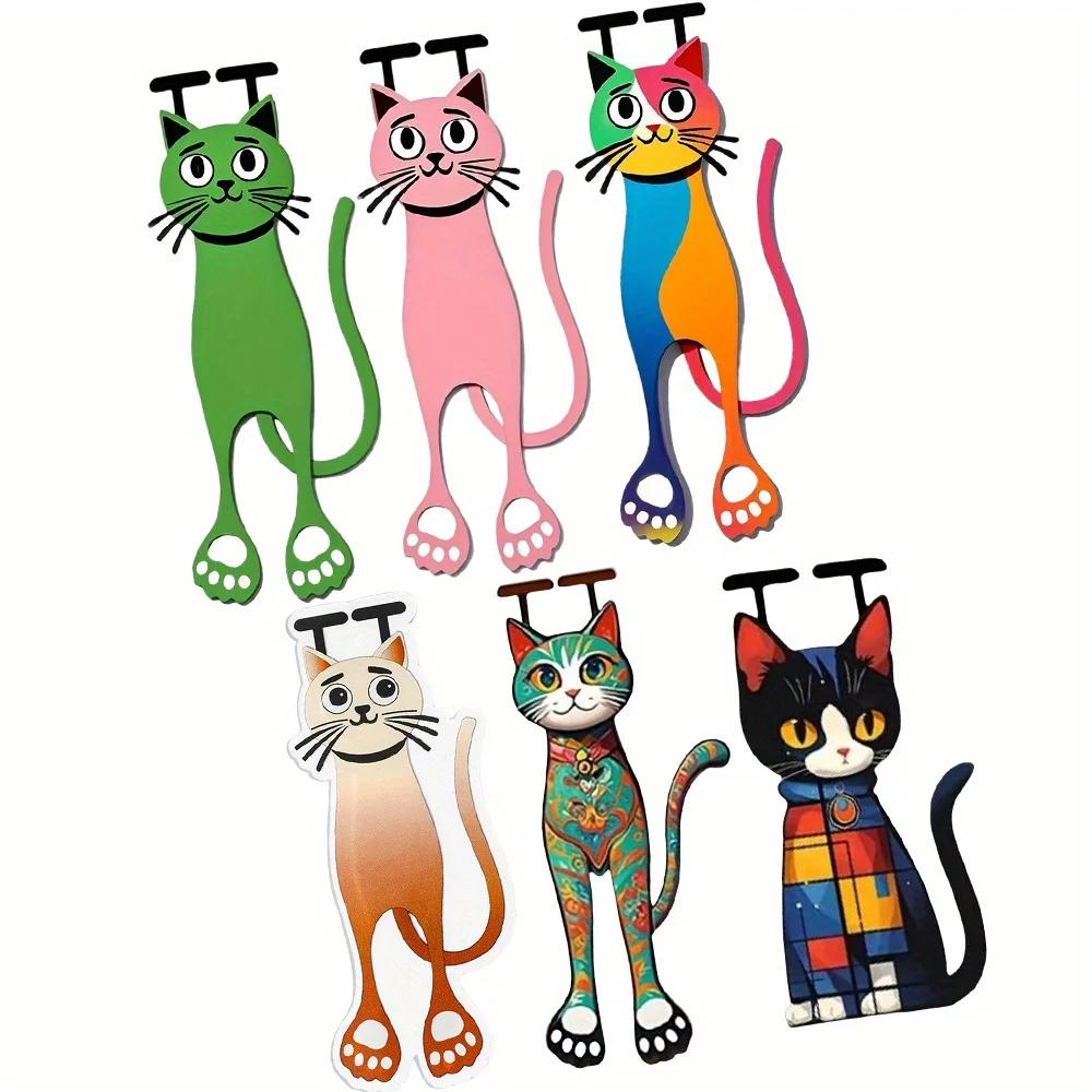 3PCS Creative Hollow Acrylic Flat Cat Bookmark Student Cartoon Animal Bookmark Cute Cat Bookmark Notebook