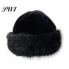 Protective Hairstyle Hat Women Winter Thick Plush Faux Fur Heat Retention Windproof Mongolia Style Knit Cap Bucket Solid Color Outdoor Cycling Skiing