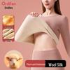 Oudifen Women's Thickened Wool Silk Thermal Underwear Set