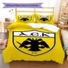 AEK Athens F.C Pattern Bedding,Quilt Set Quilt Cover Pillowcase Home Birthday Gift(1 * Duvet Cover + 2 * Pillowcase, Without Core)