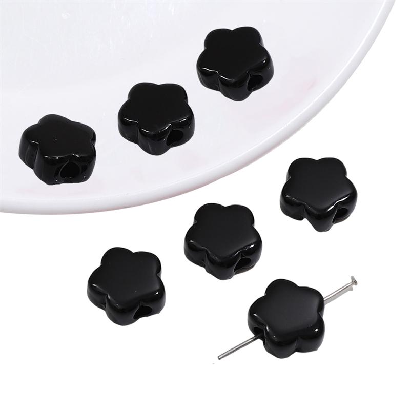 

Акриловые бусины Цветочные подвески Цветочные бусины для DIY Браслет Ожерелье Изготовление ювелирных изделий чёрный