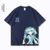 Hatsune Miku Miku Animation Anime Cartoon Around Pure Cotton Printed TShirt New Unisexs and Unisexs Loose Casual TShirt