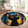 Cat Round Office Rug Perfect for Living Rooms Hallway Balcony Playrooms Anti-slip Round Rug Anime Office Decor