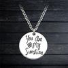 You Are My Sunshine Letter Silver Necklace Punk Gothic Pendant Jewelry Gift