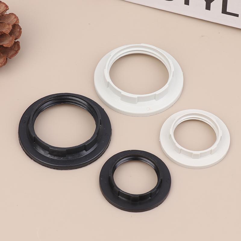 10Pcs E14 E27 Threaded Lamp Socket Rings Pack Black White E12 E26 Lock Lamp Shade Rings For Standard Base Lamp Holder