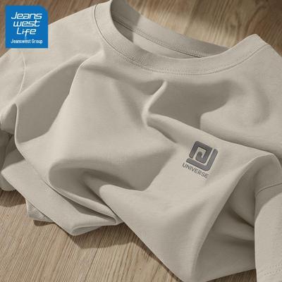 JEANSWEST LIFE Herren T-Shirt mit Wappenaufdruck aus schwerer Baumwolle