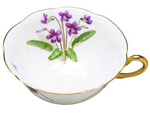 Okura Pottery <Direct Store Exclusive> Hanasumi Series 6th "Violet" Flavored Teacup & Saucer, Coffee/Tea, Approx. 180cc, Made In Japan, 94C/C260-6