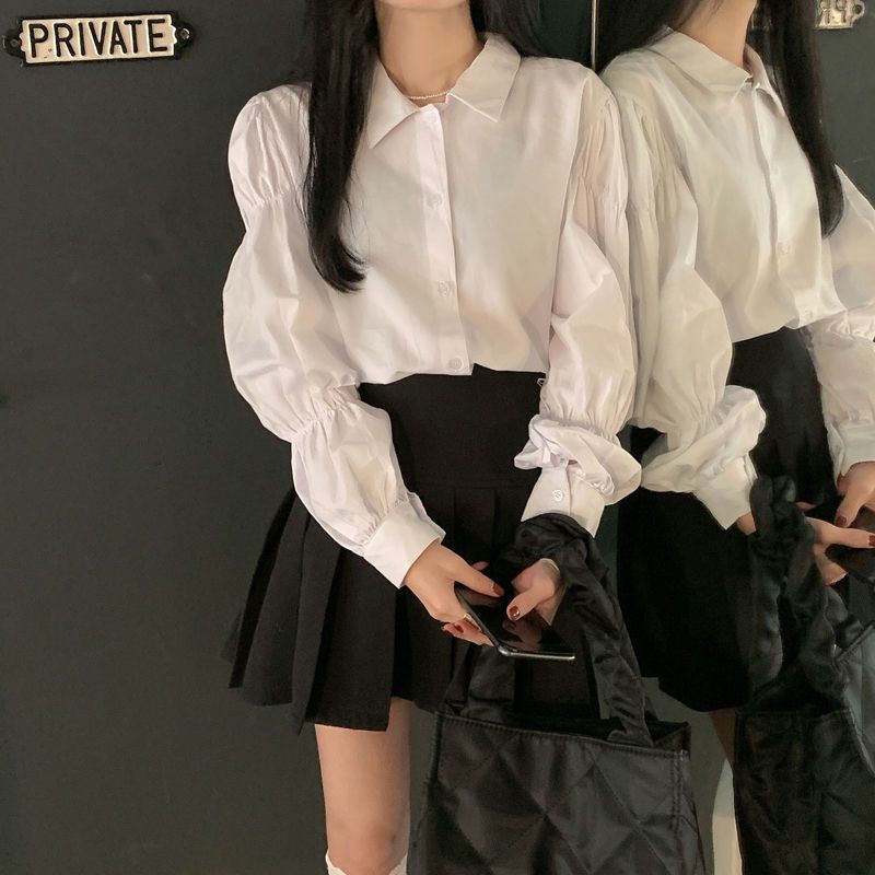 White Shirt Female Spring and Autumn 2024 New French Retro Loose Long-sleeved Blouse