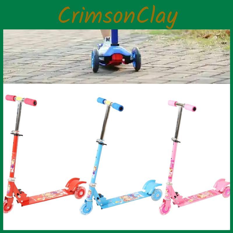 Iron Kids Three Wheel Scooter With Flashing Illumination And Compact Folding