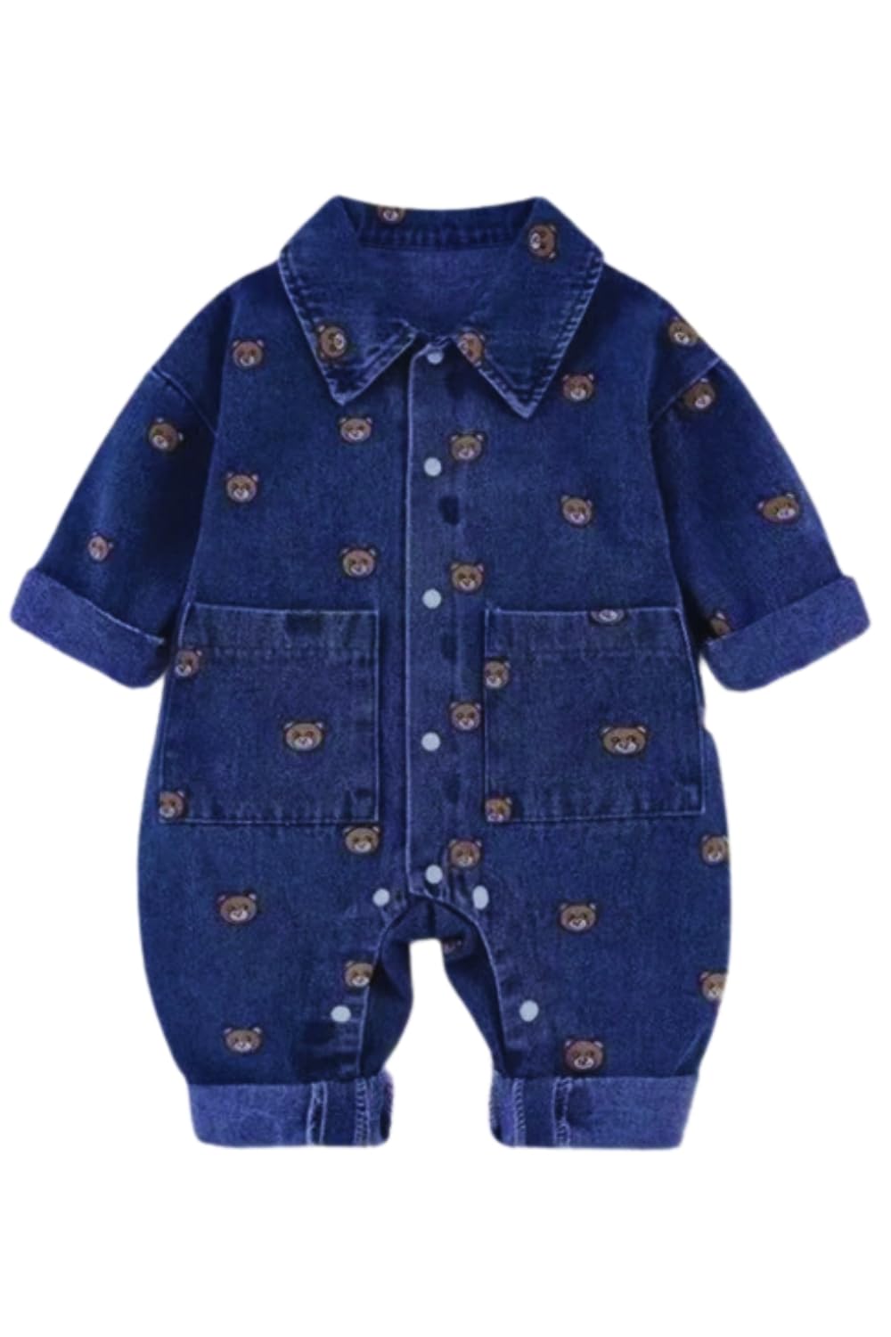 

Мягкий материал, комбинезон с рисунком медведя, джинсовый комбинезон, корейская одежда, стильная одежда для младенцев и детей, детская одежда 70 см, 80 см, 90 см, 100 см [EnDast] Детская одежда (73) джинсовый синий