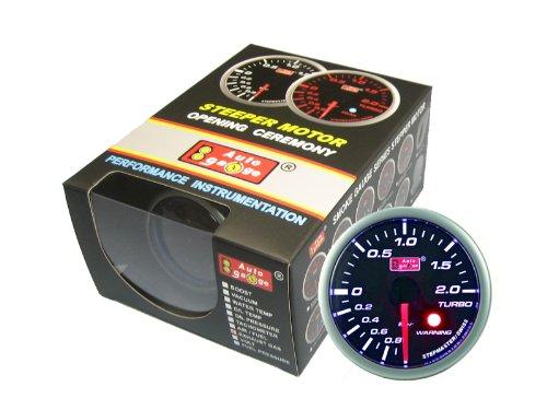 

AUTOGAUGE SM60ABOSWL270 Boost Meter, Black Face White LED, Warning Function, 60 Pie