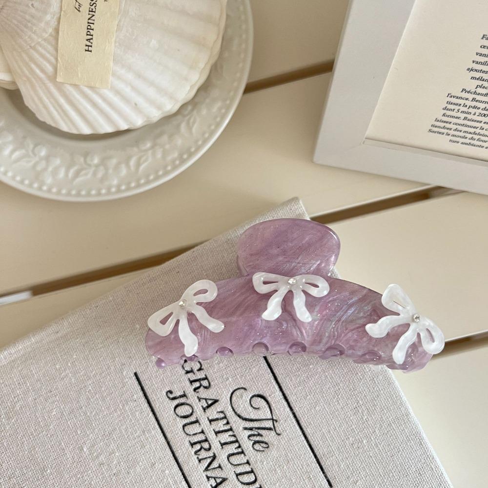 Barrette Bowknot Hair Clip Ballet Zircon Hairpin Personalized Acetic Acid Shark Clip  Streetwear