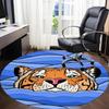1pc Tiger Waves Office Round Area Rug, Indoor Mat Suitable For Office, Under Office Chairs Bedroom Living Room Home Decor, Room Deco