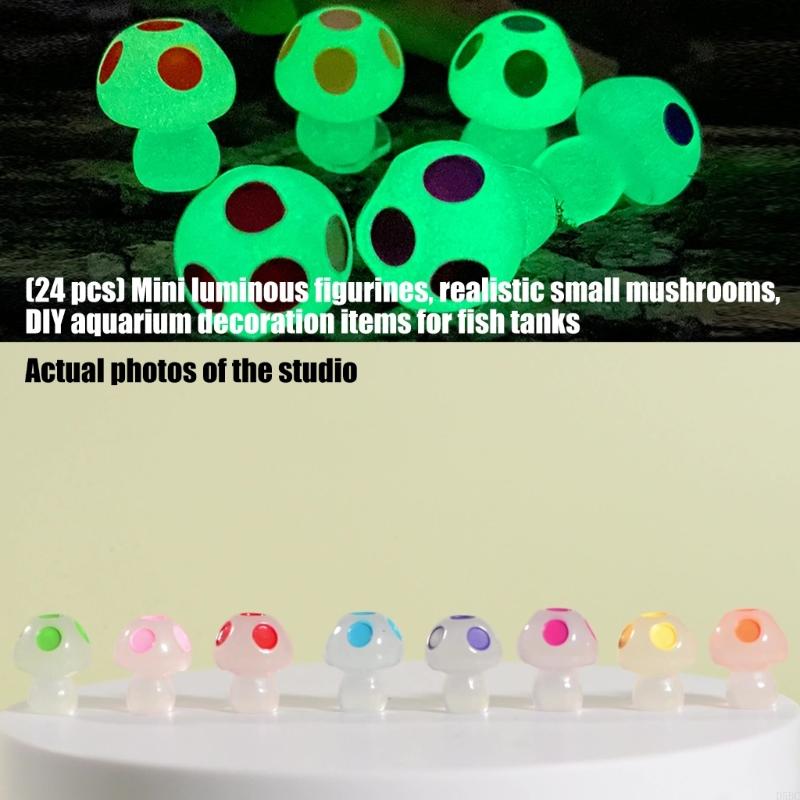 

Glowing Mushroom Figurine Decors For Fishtanks Creative Aquarium Display 24PCS China Mainland