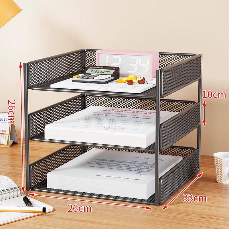 Large Capacity A4 Desktop Organizer - One-Piece Office File and Data Storage Box