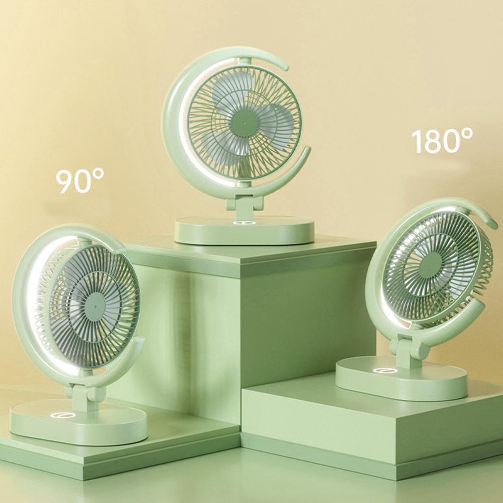 USB Desk Fan Rechargeable Quiet Small Portable Desktop Table Fan with Light for Home Travel