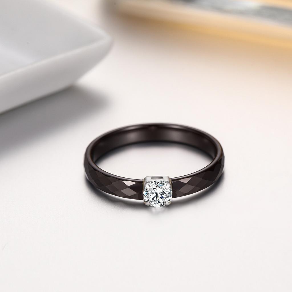 3mm Thin Ceramic Promise Ring for Women Minimalist Pink Green White Black