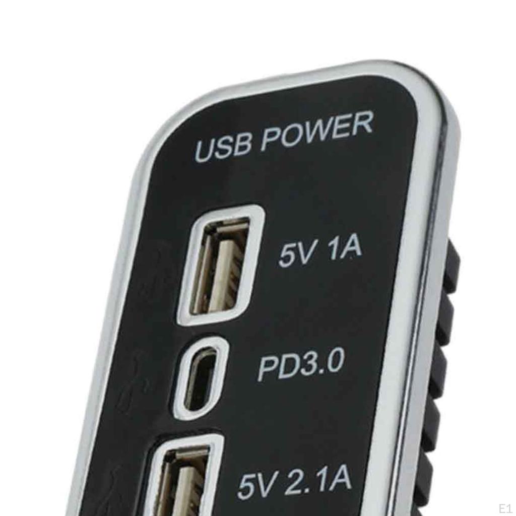 12V 24V USB Outlet Socket 3 Ports Car Charger for Boat Motorcycle