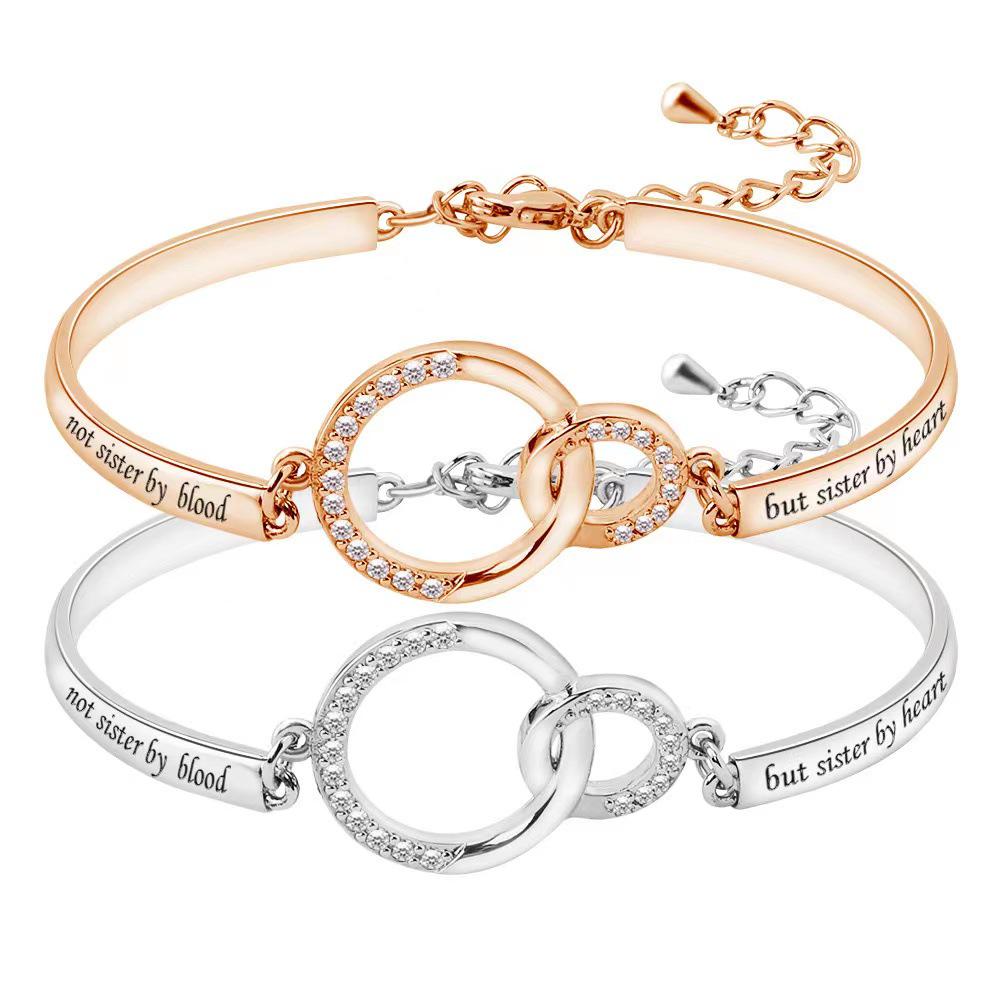 

European & American Peach Heart Diamond Bracelet for Best Friends