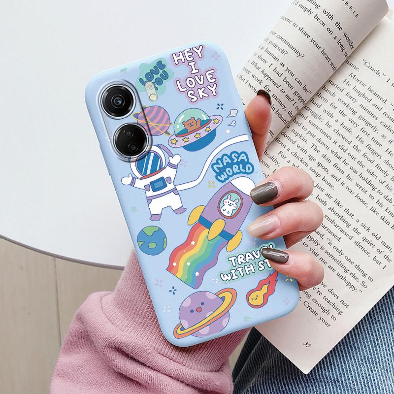 For Poco C65 Phone Case Silicone Soft TPU Protective Soft Cat Coque Para Fundas For Xiaomi Poco C65 Capa Little Dinosaur Shell