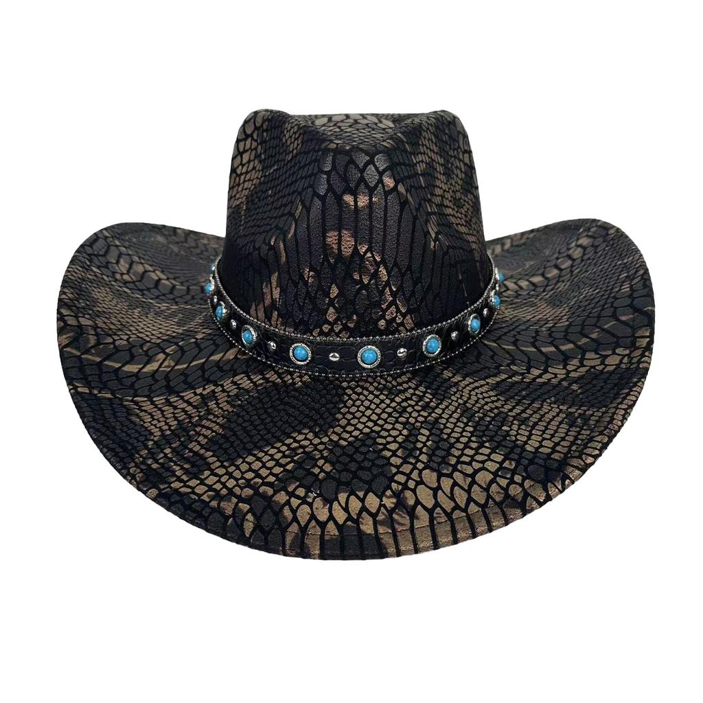 Hat Women'S Vintage Western Cowboy Hat Men'S Ladies Premium Top Hat Big Brim Jazz Hat